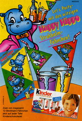 Kinder Schokolade - Happy Hippo Strohhalmfaehnchen